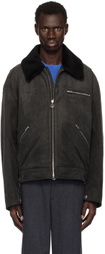 Solid Homme Black Peached Cotton & Down Jacket Set