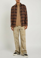 Acne Studios Dirt Effect Wide-leg Denim Jeans Beige