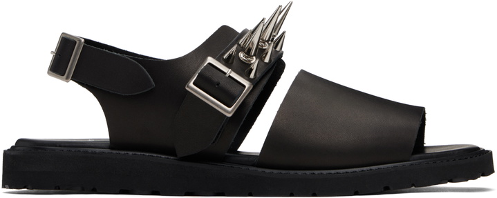 Photo: UNDERCOVER Black foot the coacher Edition Spike Studded Sandals