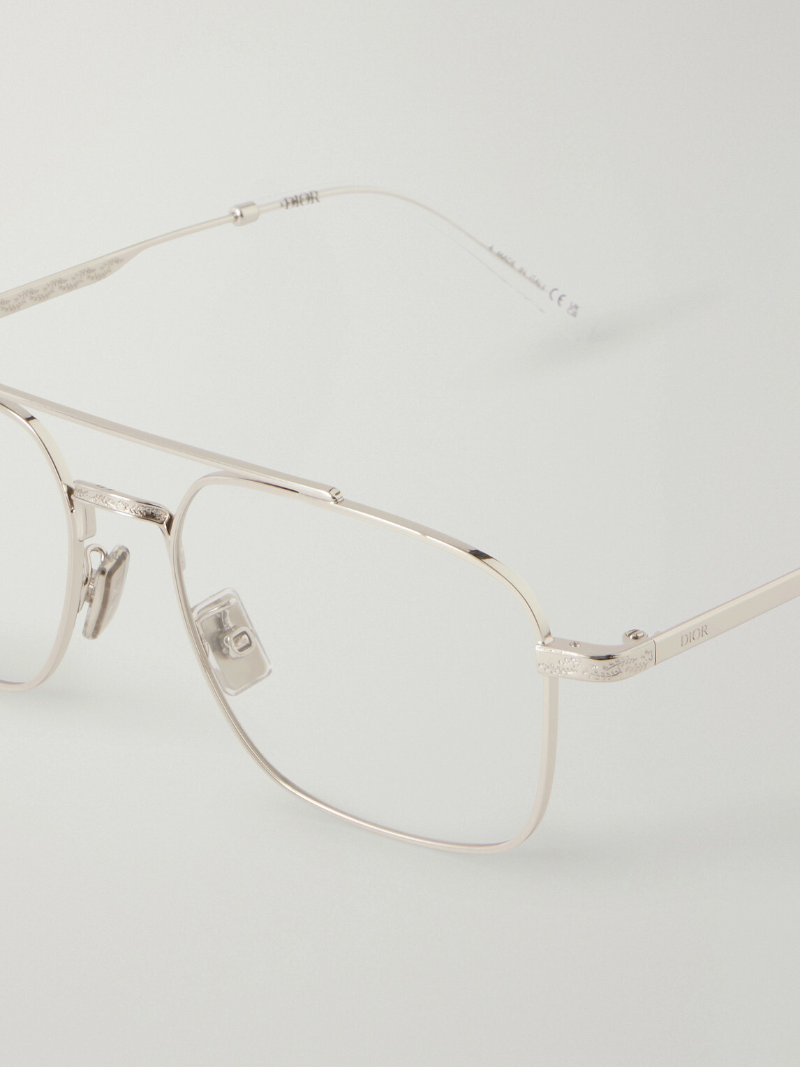 Dior Eyewear - DiorBotanica0 N1U Aviator-Style Silver-Tone Glasses