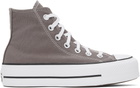 Converse Taupe Chuck Taylor All Star Lift Platform High Top Sneakers