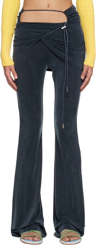 Photo: Jacquemus Navy Le Raphia 'Le Pantalon Espelho' Leggings