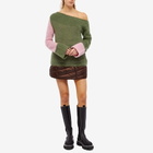 Daniëlle Cathari Women's x Woolrich Asymmetric Knit Top in Thyme Green/Pink