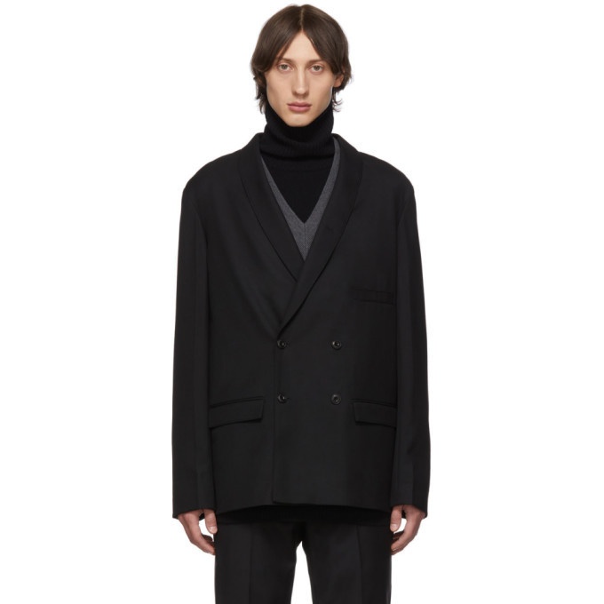 Photo: Lemaire Black Wool Double-Breasted Blazer