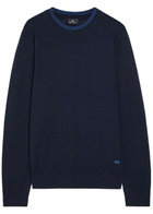 PS Paul Smith Logo-embroidered Merino Wool Jumper Navy