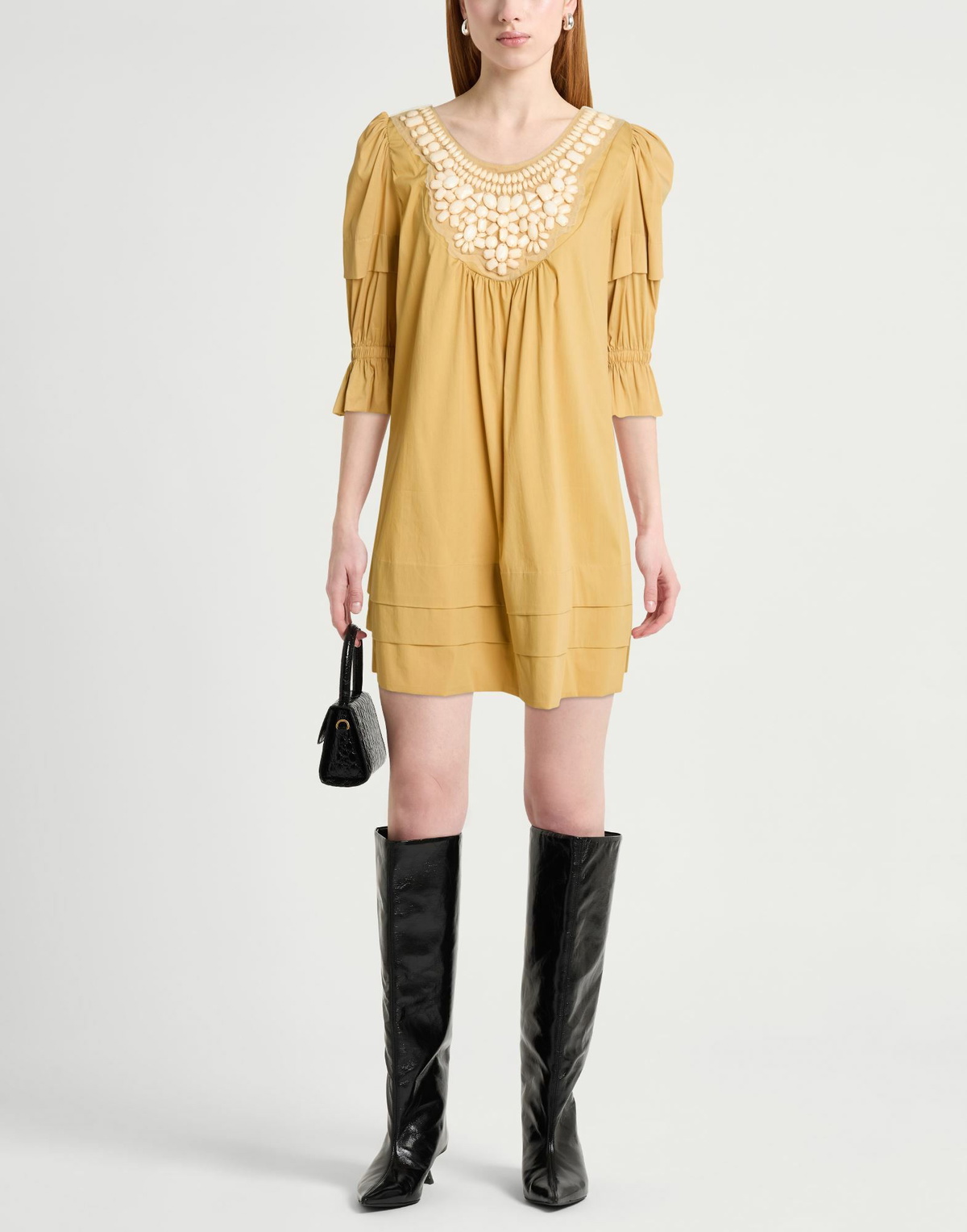Jijil Womens Mini dress Mustard