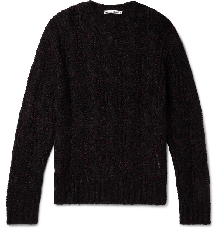 Photo: Acne Studios - Mélange Cable-Knit Sweater - Black