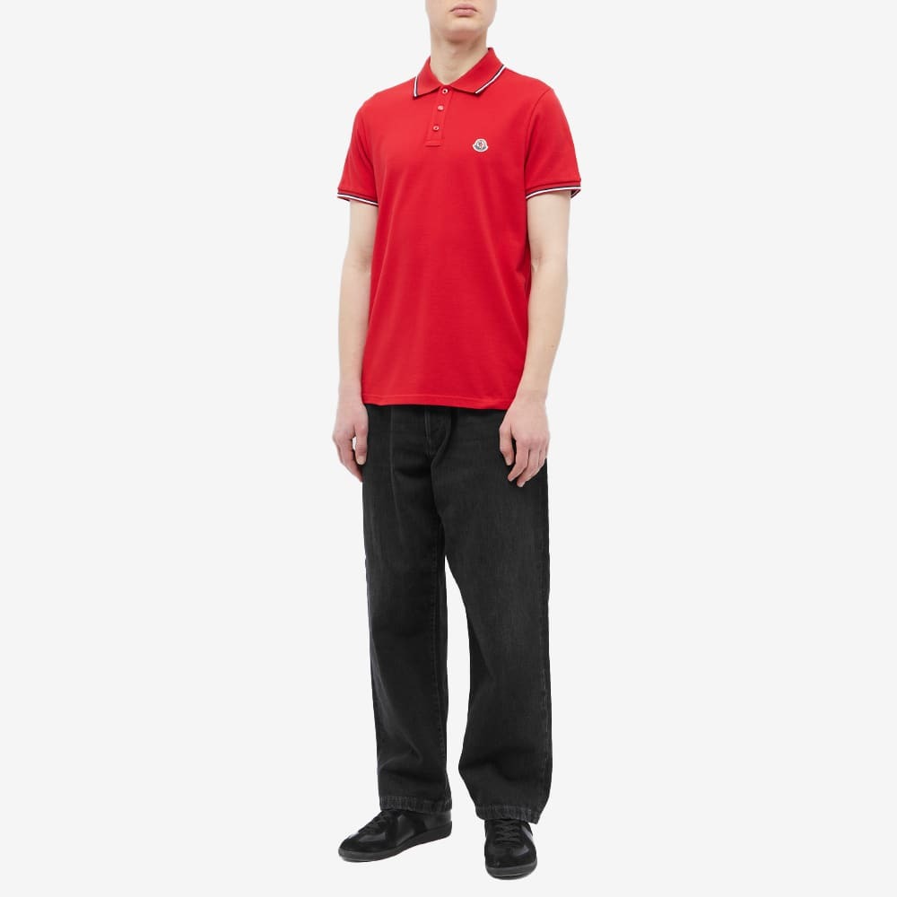Moncler Men's Classic Logo Polo Shirt in Red