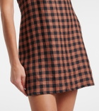 Asceno Antigua gingham linen minidress