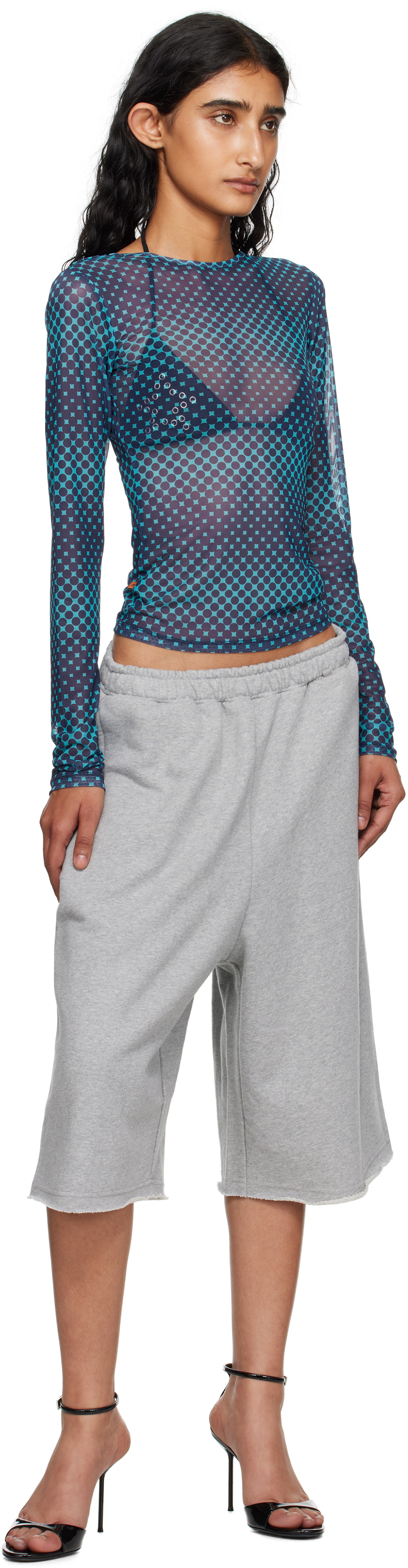 Miaou Blue Long Sleeve T-shirt