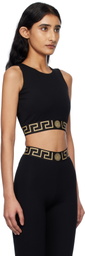 Versace Underwear Black Greca Border Gym Sport Bra