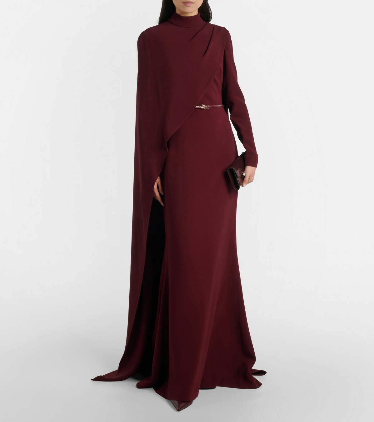 Elie Saab Cape-detail belted gown