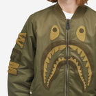 A Bathing Ape Men's Shark MA-1 Jacket in Olive