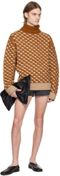 King & Tuckfield Brown Chunky Turtleneck
