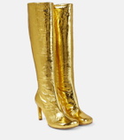 Dries Van Noten Metallic leather knee-high boots