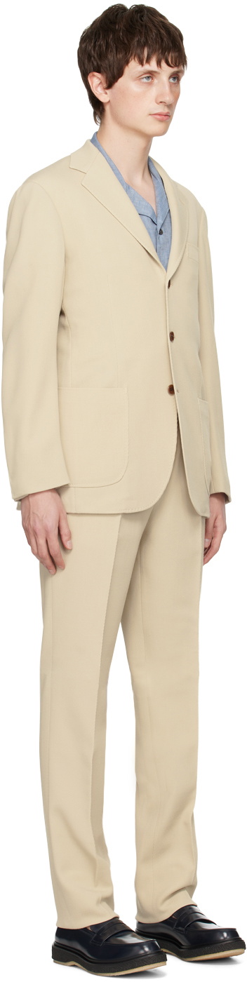 Ring Jacket Beige Rib Suit