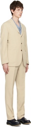 Ring Jacket Beige Rib Suit