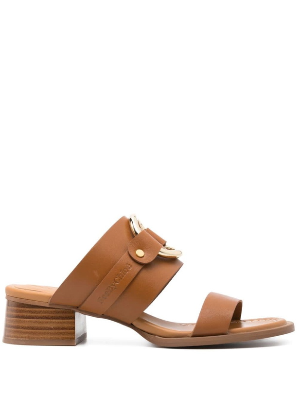 Photo: See by Chloé 45mm Ring-detail Leather Mules