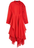 A.W.A.K.E Mode Organza Silk-chiffon Shirt Dress Red