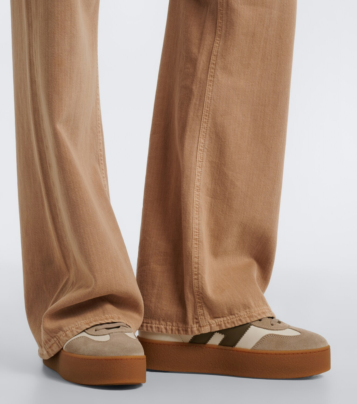 Hogan Cool suede-trimmed leather platform sneakers