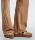 Hogan Cool suede-trimmed leather platform sneakers