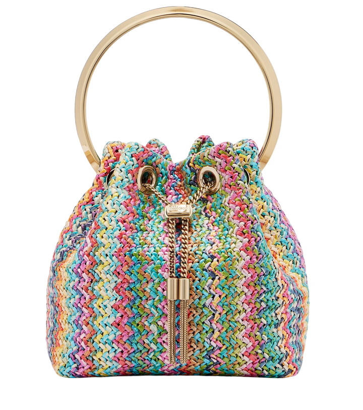 Photo: Jimmy Choo Bon Bon Small raffia-effect bucket bag