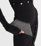 Amina Muaddi Superamini Yigit embellished satin clutch