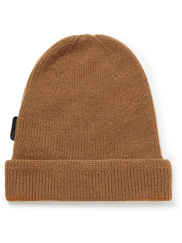 Photo: TOM FORD - Ribbed Cashmere Beanie - Brown