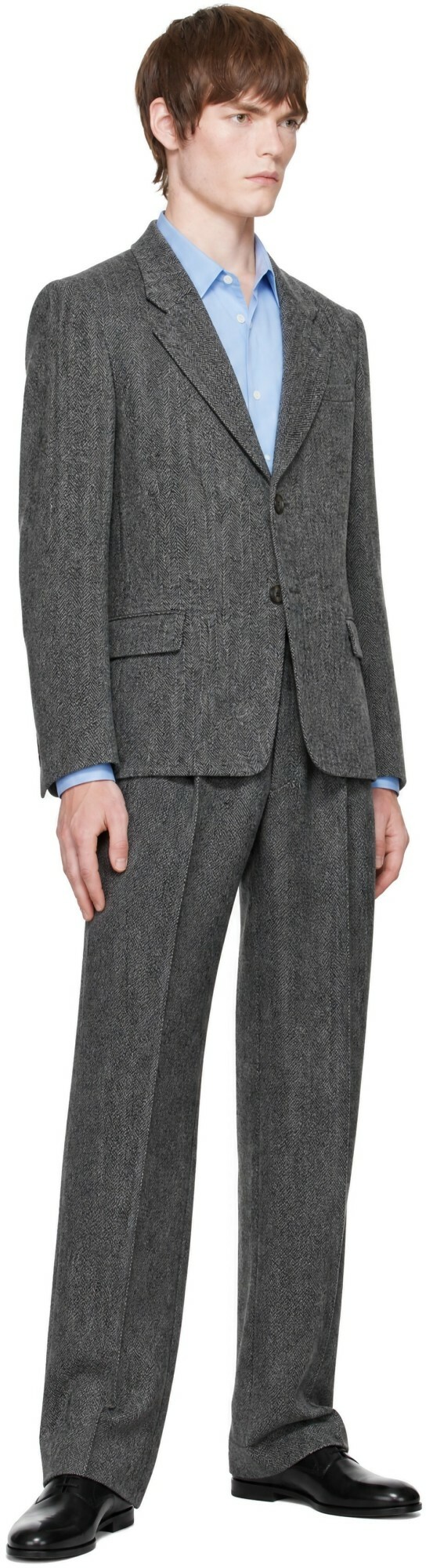 SIRE Gray Herringbone Tailored Trousers
