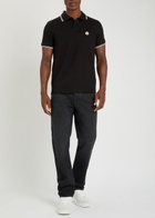 Moncler Logo-appliquéd Piqué Cotton Polo Shirt Black