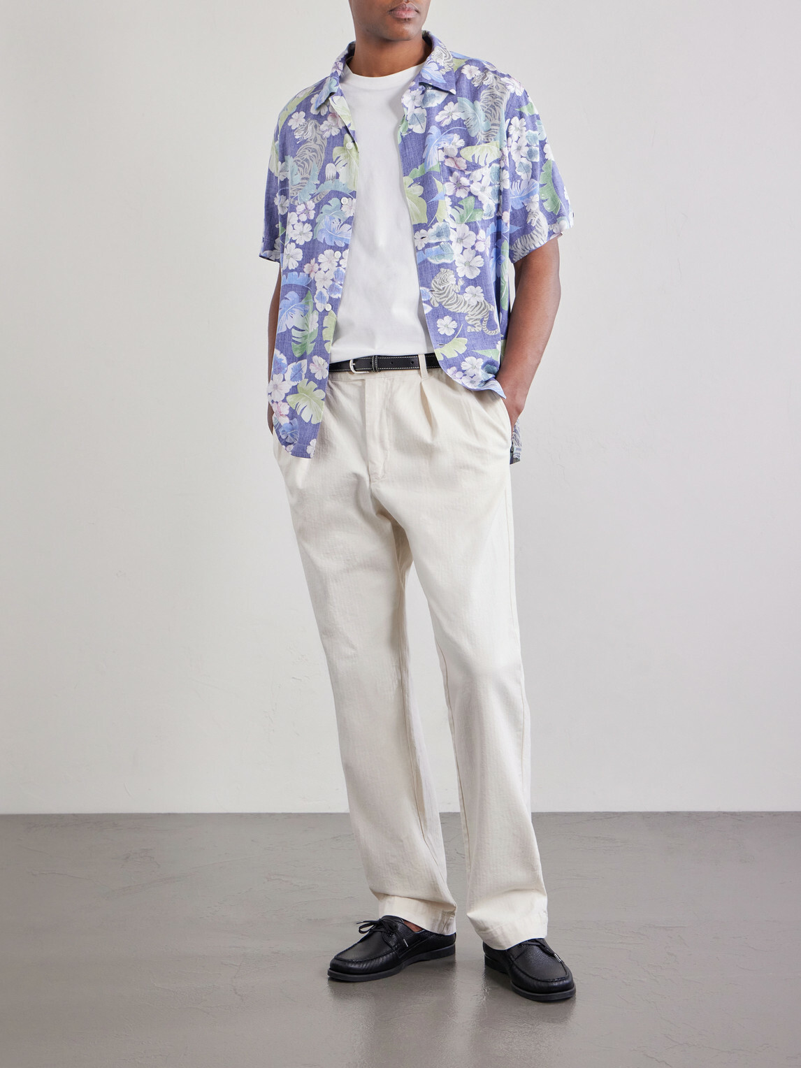 Hartford - Trunk Straight-Leg Pleated Cotton Woven Trousers - Neutrals