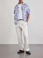 Hartford - Trunk Straight-Leg Pleated Cotton Woven Trousers - Neutrals