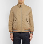 Burberry - Logo-Embroidered Cotton-Twill Bomber Jacket - Beige