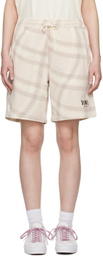 Dime Beige Check Shorts