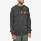 Comme des Garçons Play Men's Overlapping Heart Cardigan in Grey