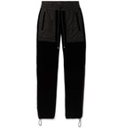 AMIRI - Tapered Twill-Panelled Velvet Sweatpants - Black