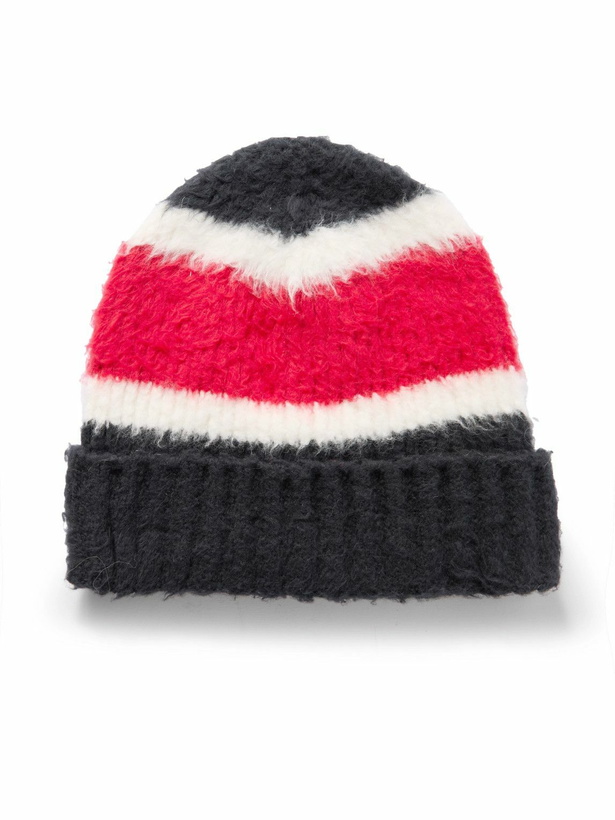 Photo: CELINE - Striped Ribbed Brushed-Cotton Beanie