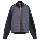 Moncler Men's Cotton Yarn Cardigan Hybrid Jacket in Blue