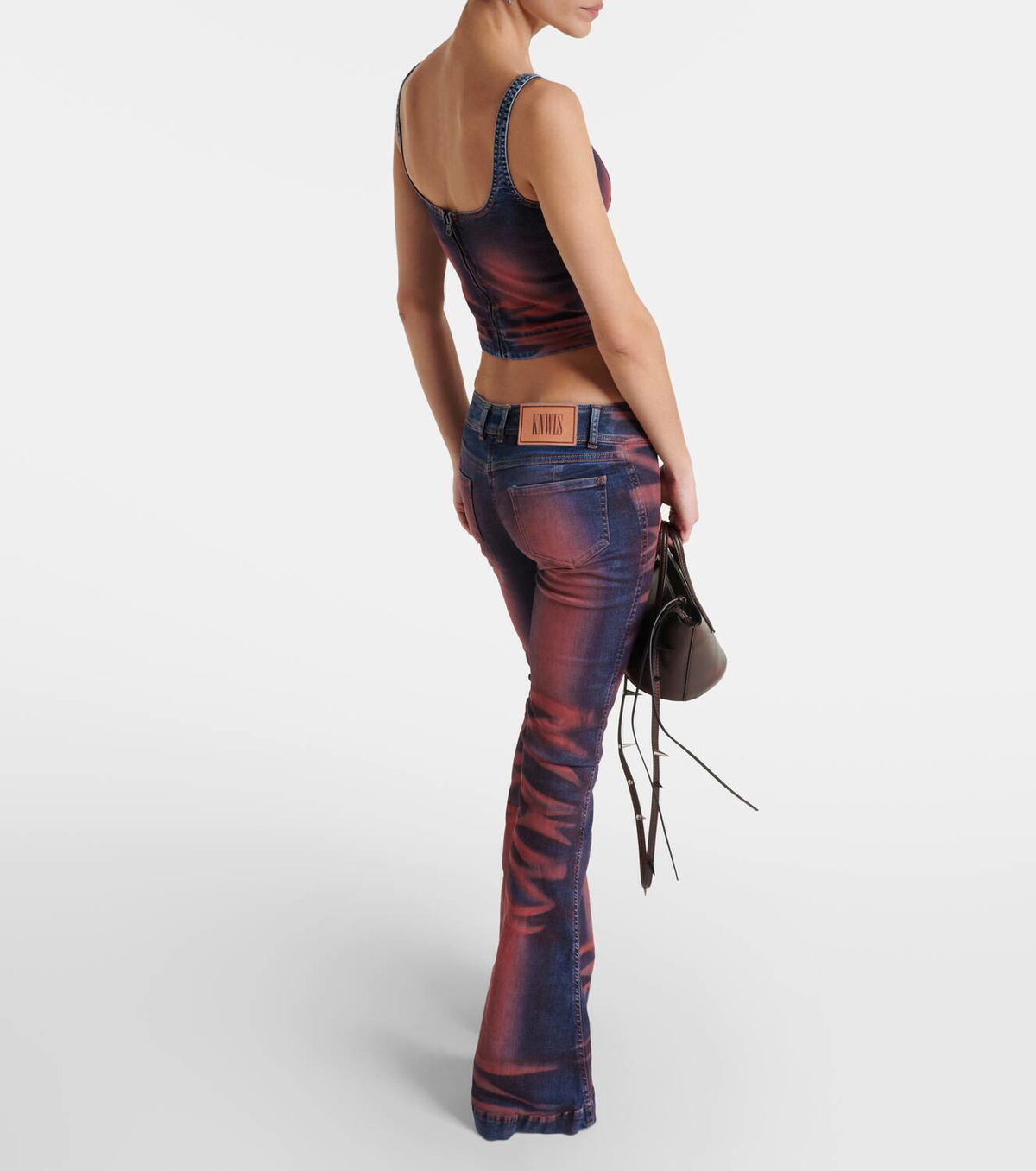 KNWLS Harley printed low-rise flared jeans