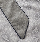 Paul Stuart - Piped Checked Silk Robe - Gray