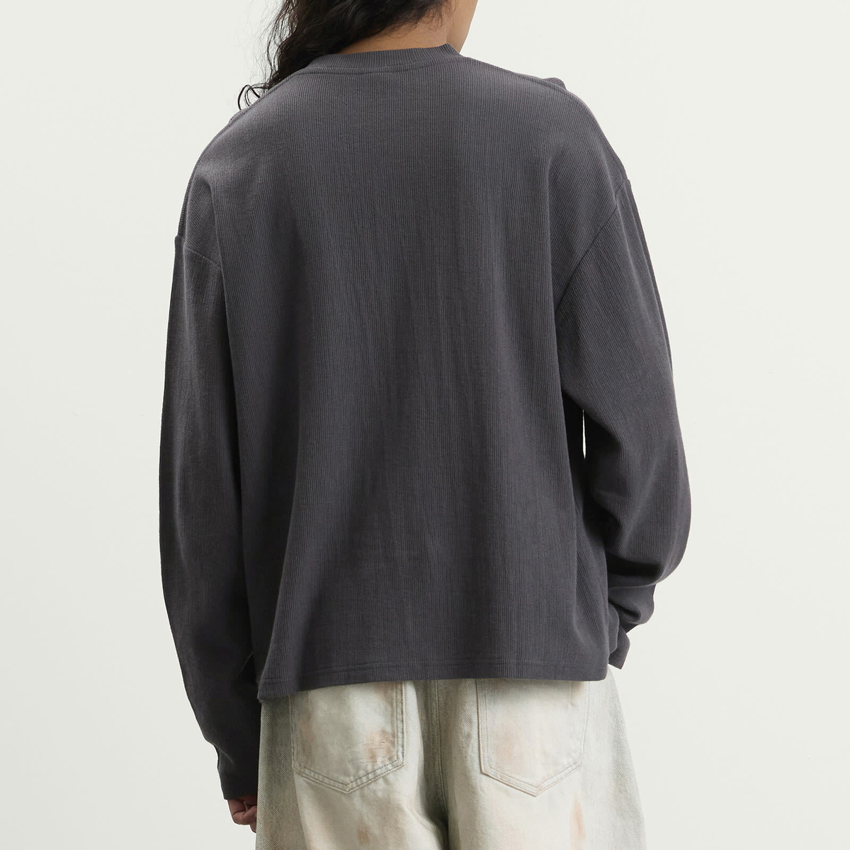 Won Hundred Men's Steven Long Sleeve Ribbed T-shirt in Asphalt