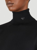 Logo Plaque Roll Neck Sweater in Black