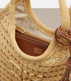 Miu Miu Ivy crochet raffia shoulder bag
