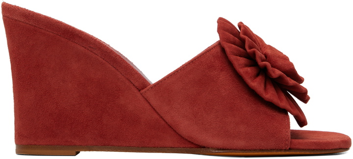 Photo: Maryam Nassir Zadeh Red Flor Wedge Heeled Sandals