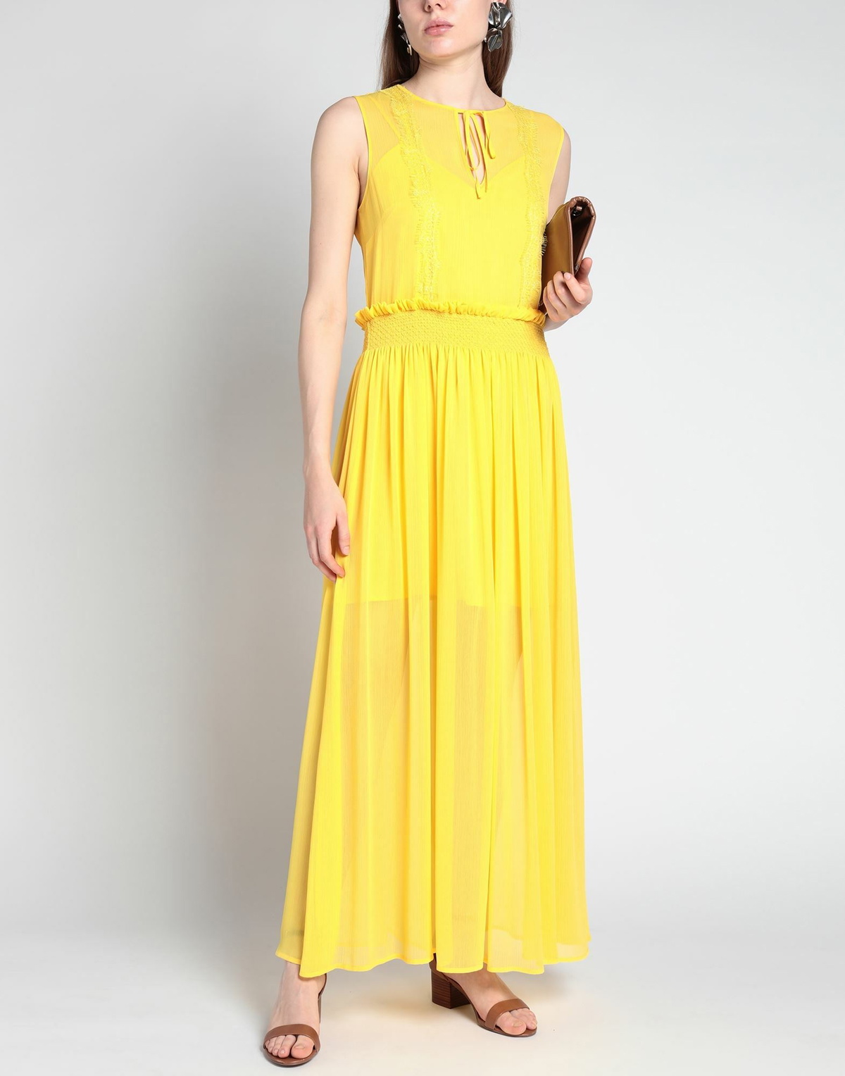 Manila Grace Womens Maxi dress in Yellow