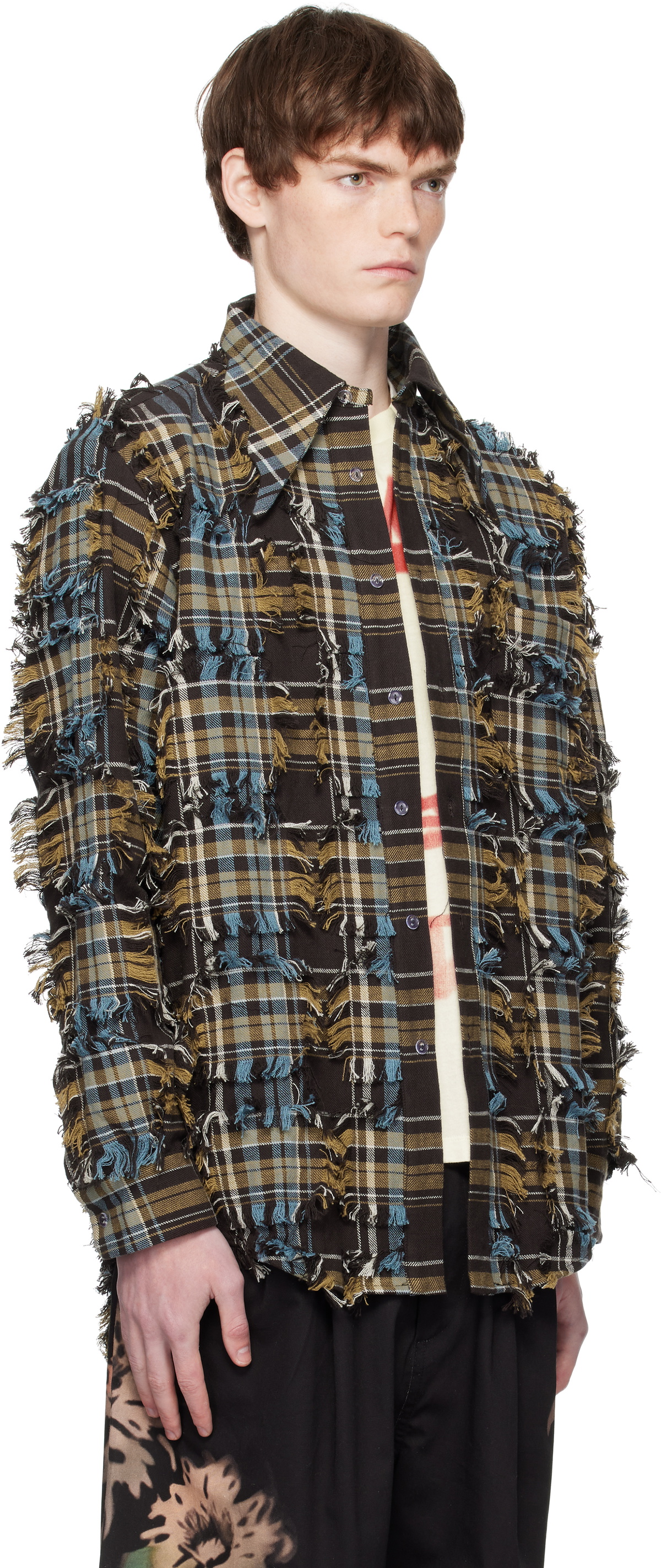 Collina Strada Brown & Blue Bat Button-Up Shirt