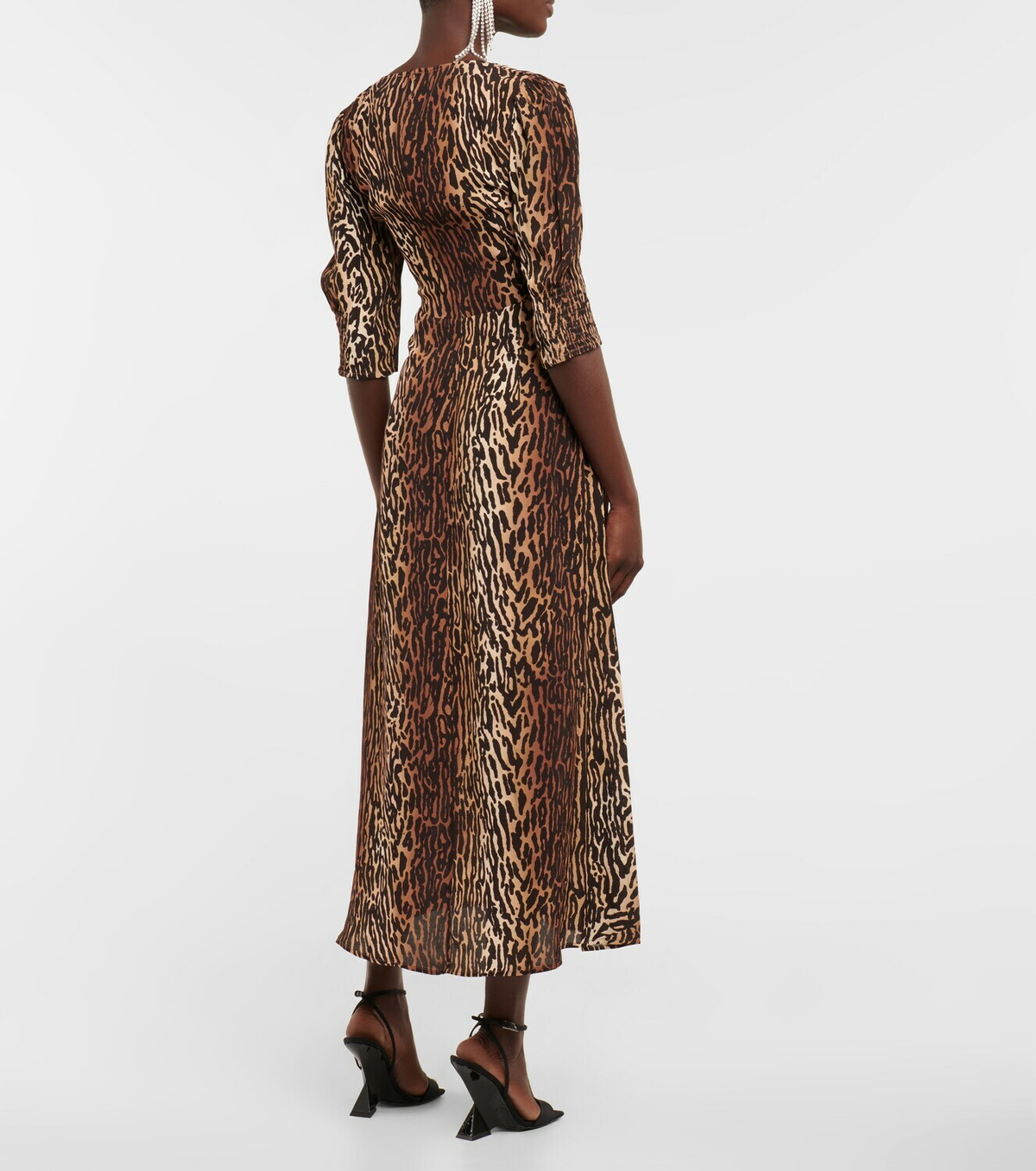 Rixo Karen leopard-print crêpe midi dress Rixo