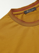 Loro Piana - Contrast-Tipped Sea Island Cotton-Piqué T-shirt - Yellow