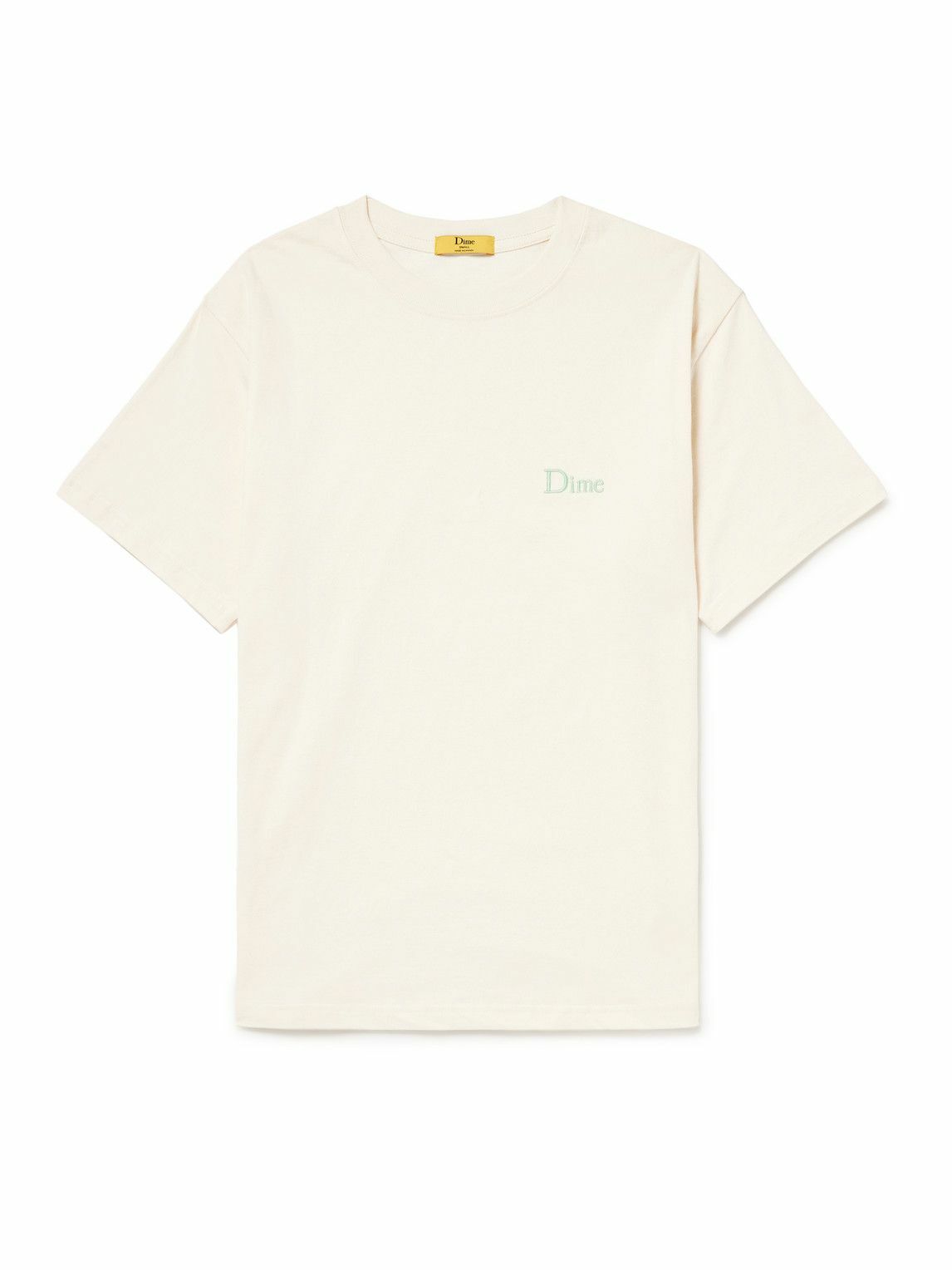 DIME - Logo-Embroidered Cotton-Jersey T-Shirt - Neutrals Dime