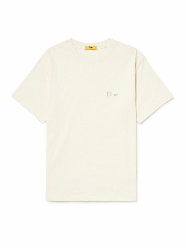 Photo: DIME - Logo-Embroidered Cotton-Jersey T-Shirt - Neutrals